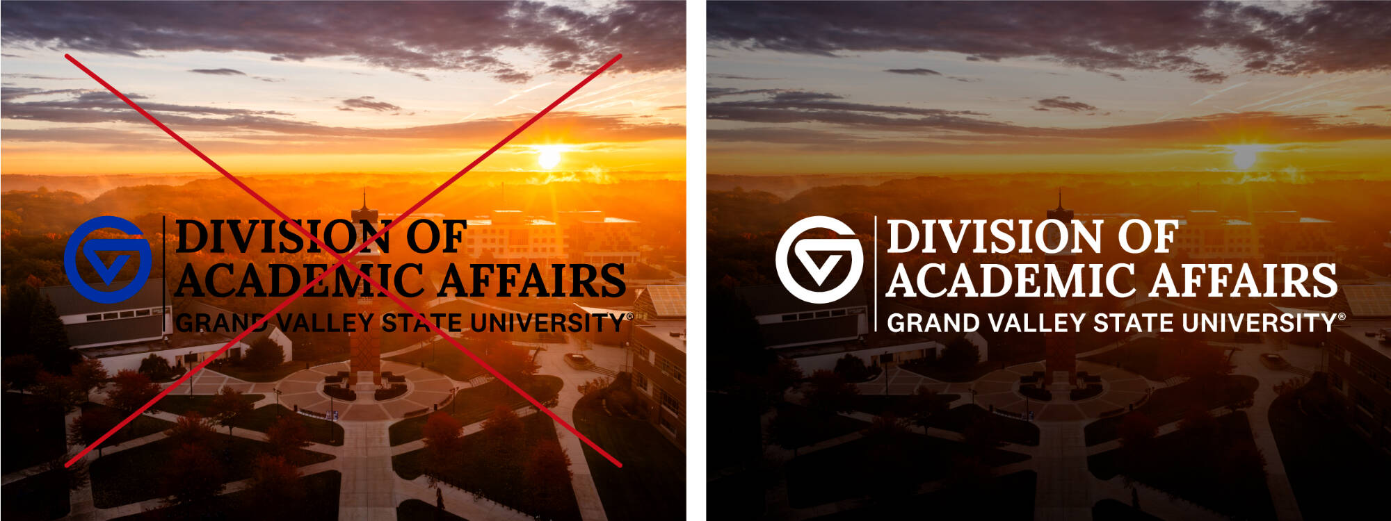 An example of poor contrast and an example of good contrast